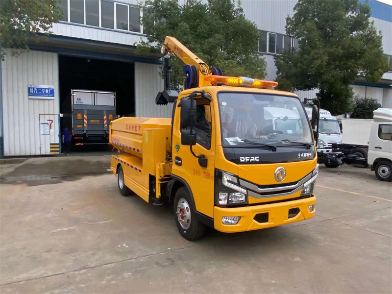 抓斗式清淤車全方位展示圖，城市工況企業(yè)清理窨井沉淀物的理想設(shè)備